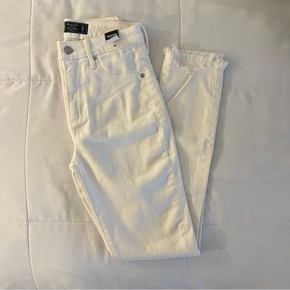 Abercrombie and Fitch White High Rise Jeans